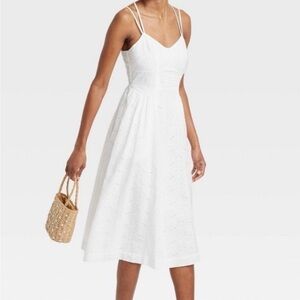 A New Day Cotton Eyelet Sleeveless Midi Sundress Size XL
